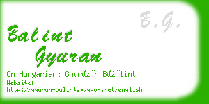 balint gyuran business card